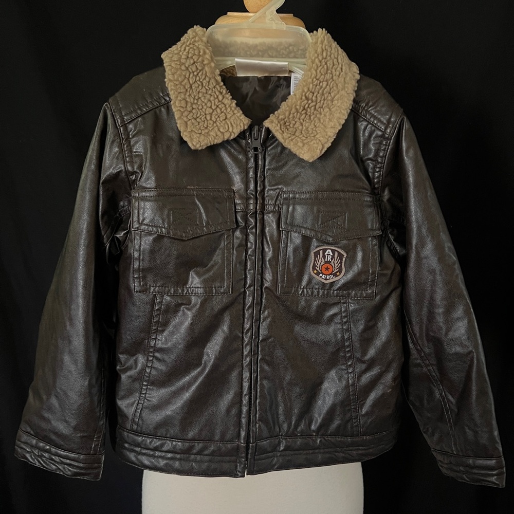 Toddler Beluga New York Aviator Faux Leather Jacket Size 4T